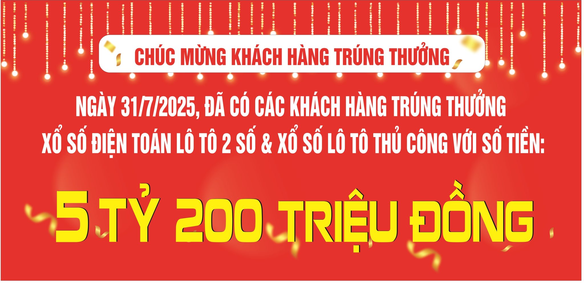 5,2 tỷ đồng là tổng giá trị giải thưởng khách hàng trúng thưởng khi mua vé xổ số điện toán lô tô 2 số và xổ số lô tô thủ công