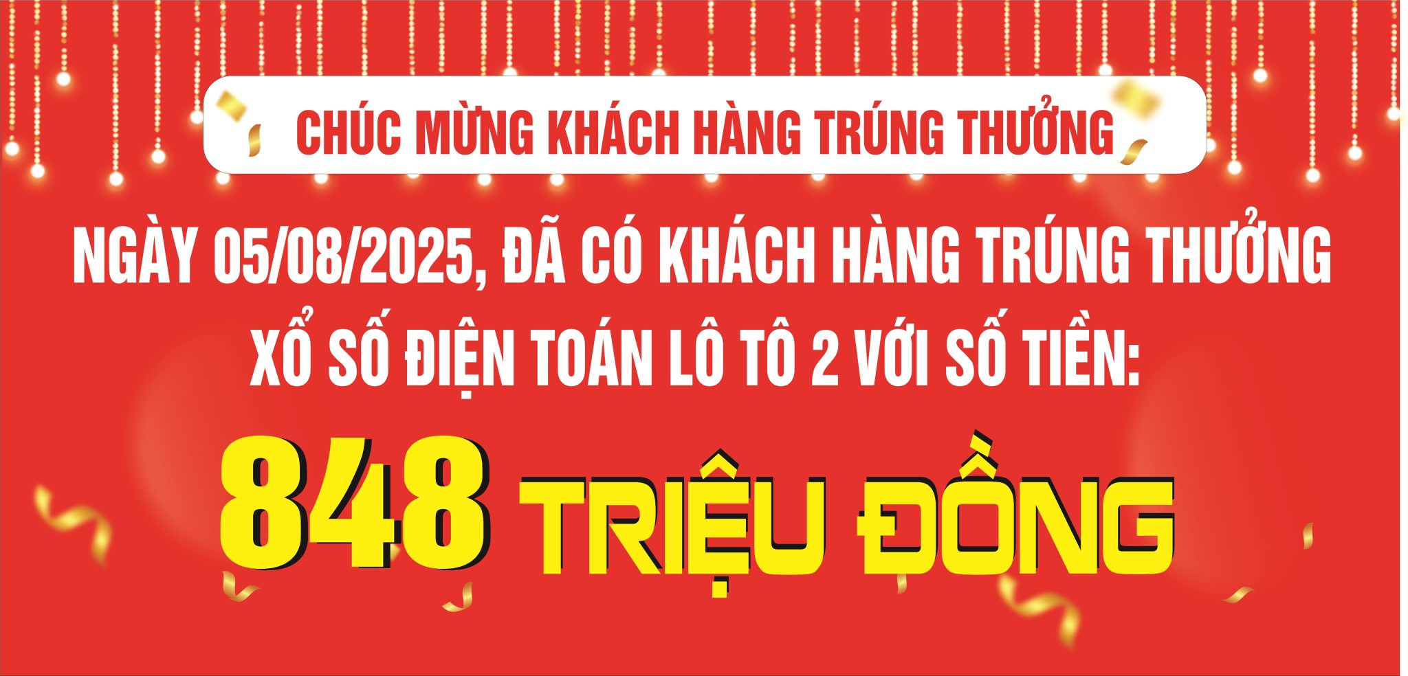Gần 850 triệu đồng là tổng giá trị giải thưởng khách hàng trúng thưởng khi mua vé xổ số điện toán lô tô 2 số